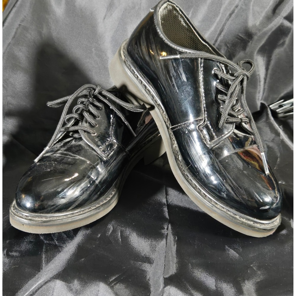 Rothco Black Hi-Gloss Lightweight Oxford Dress Shoes Size 5.5 R Patent Finish